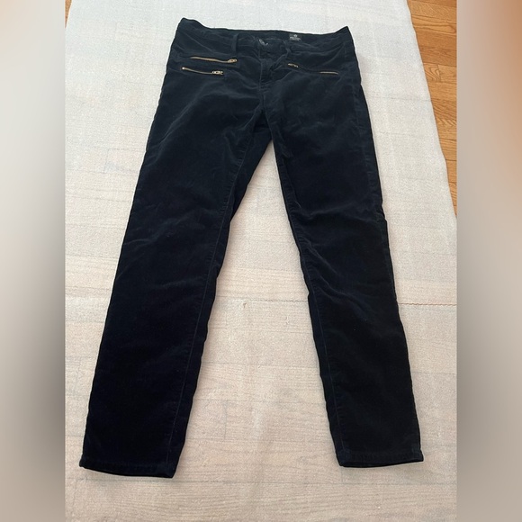 [30RIns27”]AG Moto Stevie Ankle Mid-Rise Slim Straight Black Corduroy - Picture 2 of 9